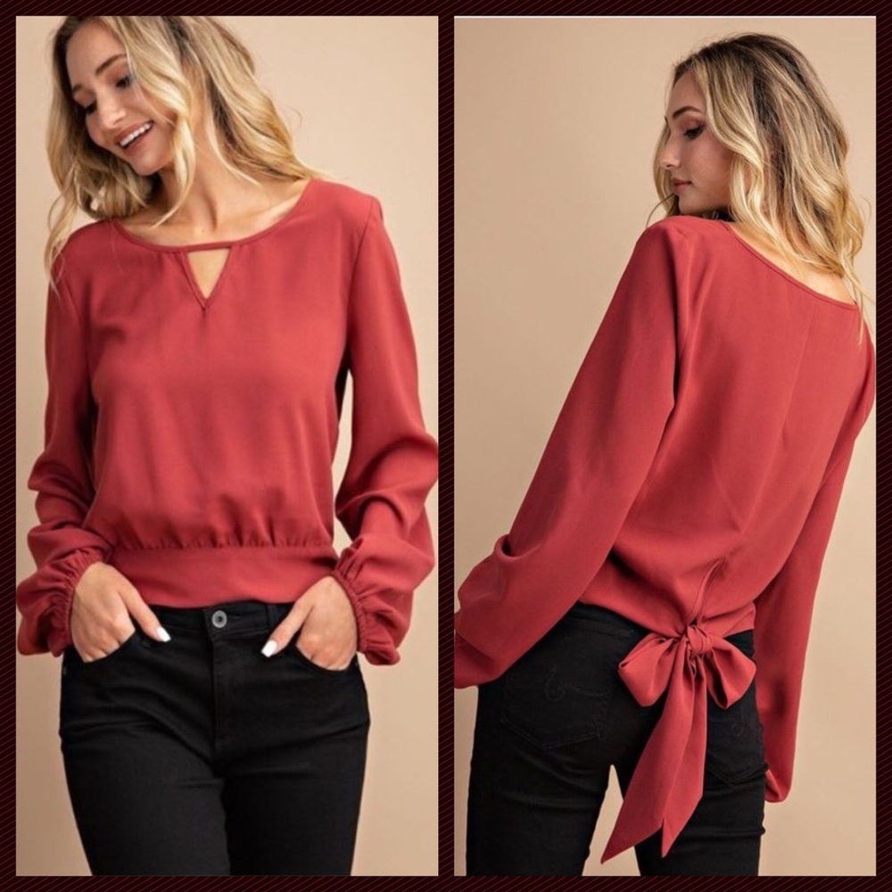 NEW! TIE BACK TOP IN RED